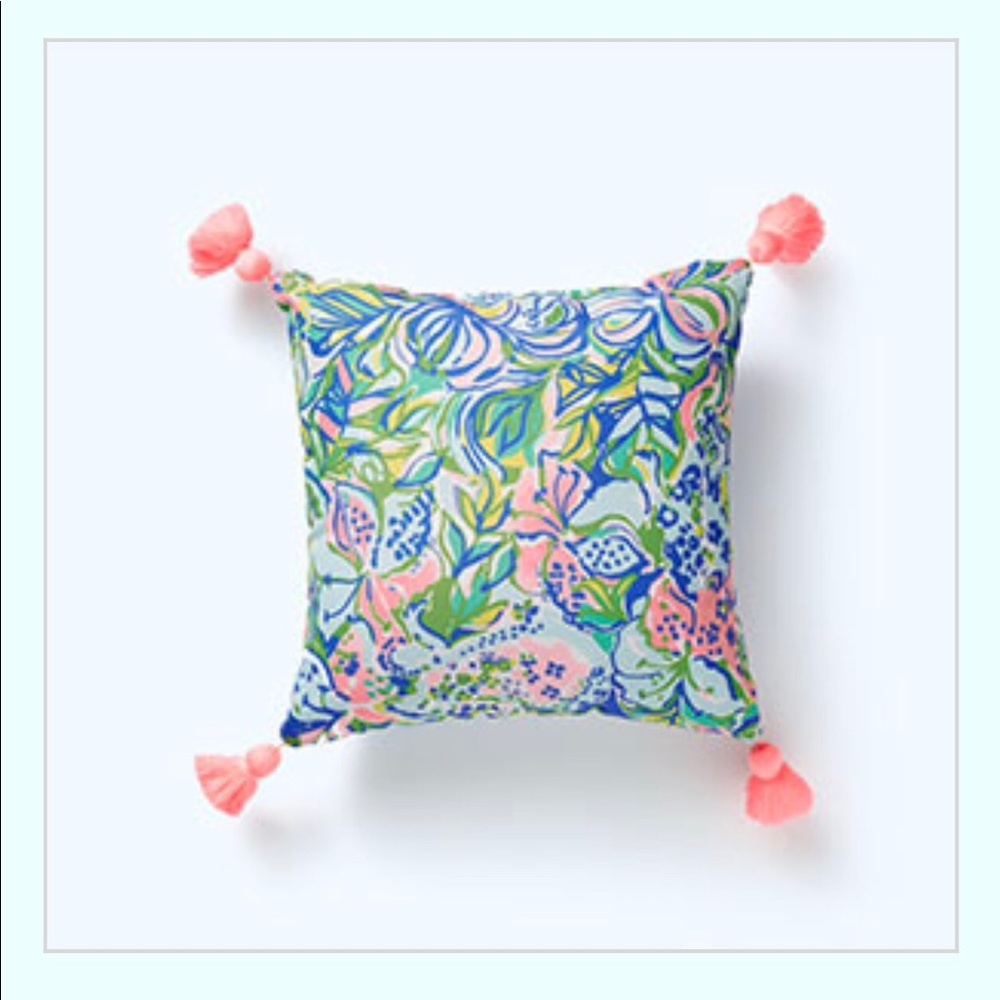 Lilly Pulitzer Floral Toss Pillow in Pink, Blue, Green
